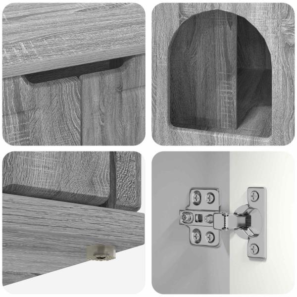 ARDEBO.de - Katzenhaus Graues Sonoma 85 x 55 x 53,5 cm Holzwerkstoff