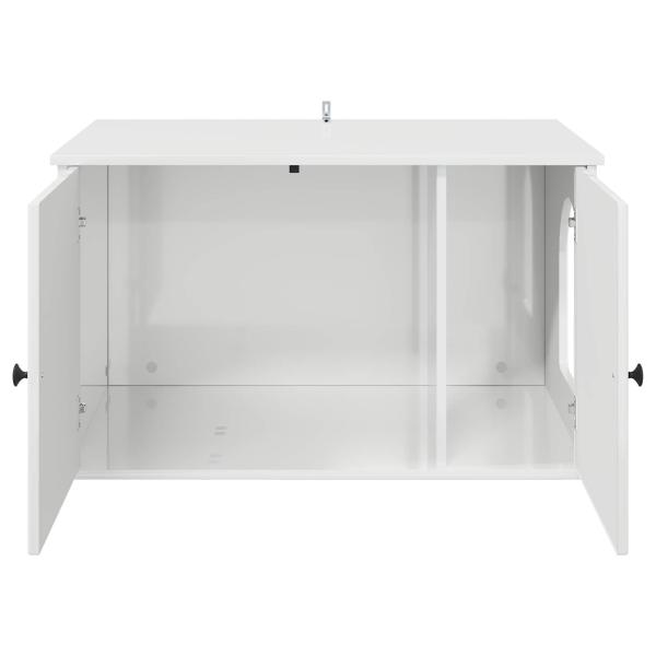 Katzenhaus Glänzend Weiß 85 x 55 x 50 cm Holzwerkstoff