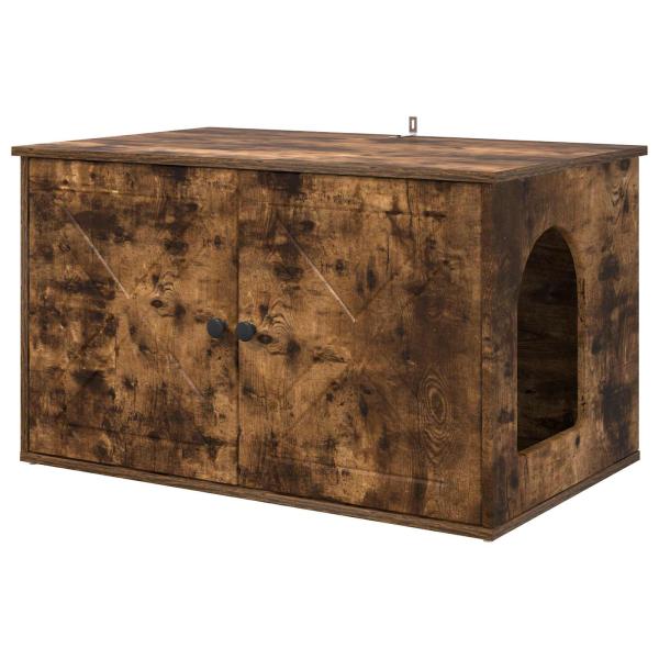 Katzenhaus Geräucherte Eiche 85 x 55 x 50 cm Holzwerkstoff