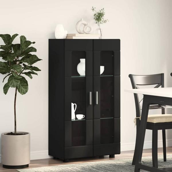 Sideboard mit Regal Schwarz 55,5 x 29 x 100 cm Holzwerkstoff