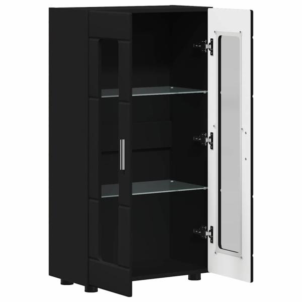 Sideboard mit Regal Schwarz 55,5 x 29 x 100 cm Holzwerkstoff