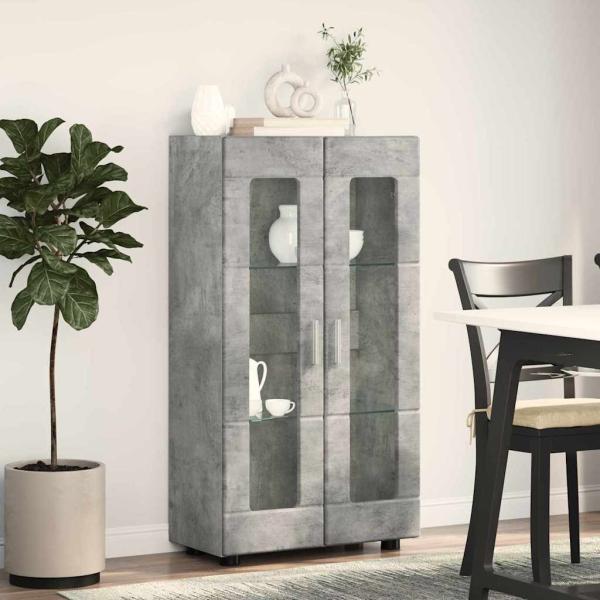 ARDEBO.de - Sideboard mit Regal Beton Grau 55,5 x 29 x 100 cm Holzwerkstoff