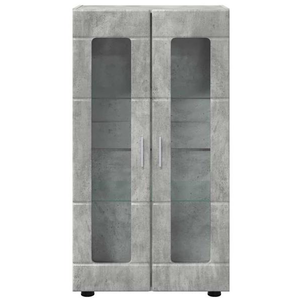 Sideboard mit Regal Beton Grau 55,5 x 29 x 100 cm Holzwerkstoff