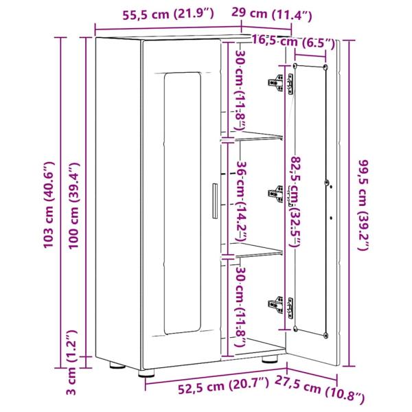 Sideboard Artisan-Eiche 55,5 x 29 x 100 cm Holzwerkstoff
