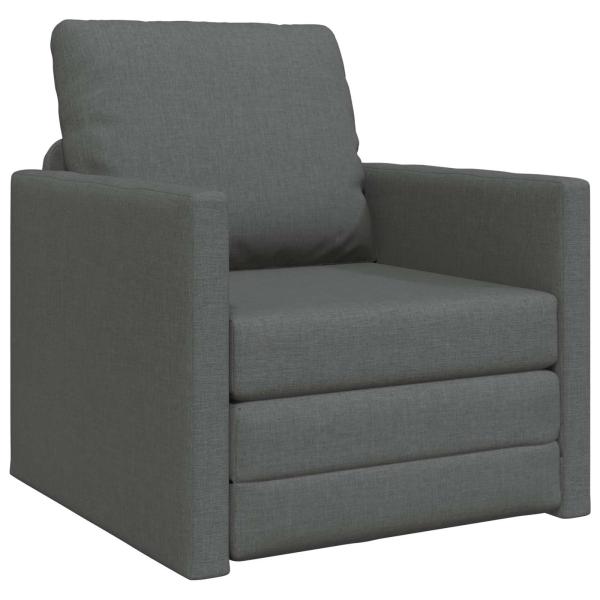 Klappsofa Bett Dunkelgrau 74 x 77 x 81 cm Stoff