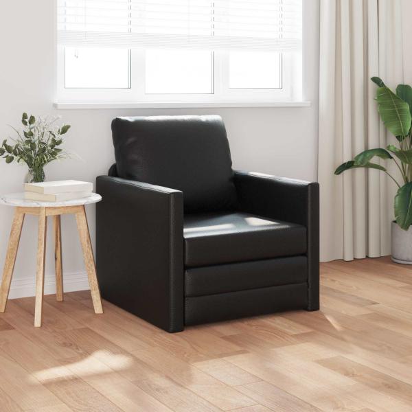 Klappsofa Bett Schwarz 74 x 77 x 81 cm PVC