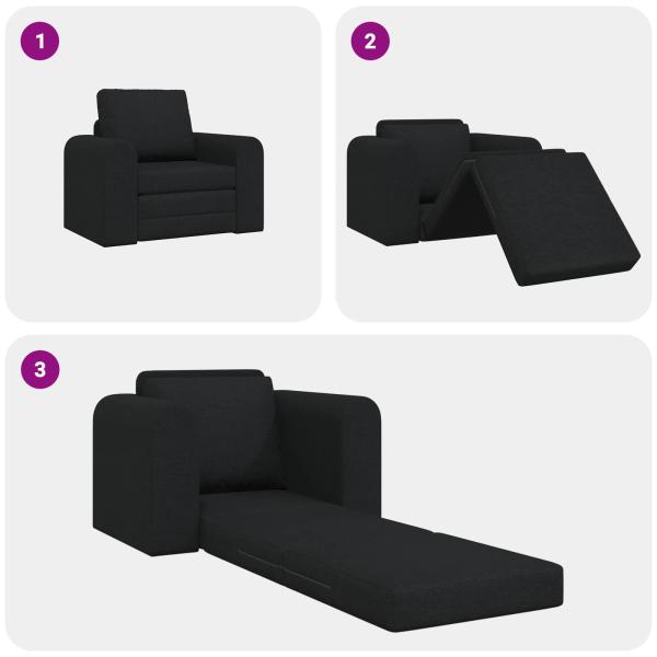 Klappsofa Bett Schwarz 98 x 71 x 83 cm Stoff