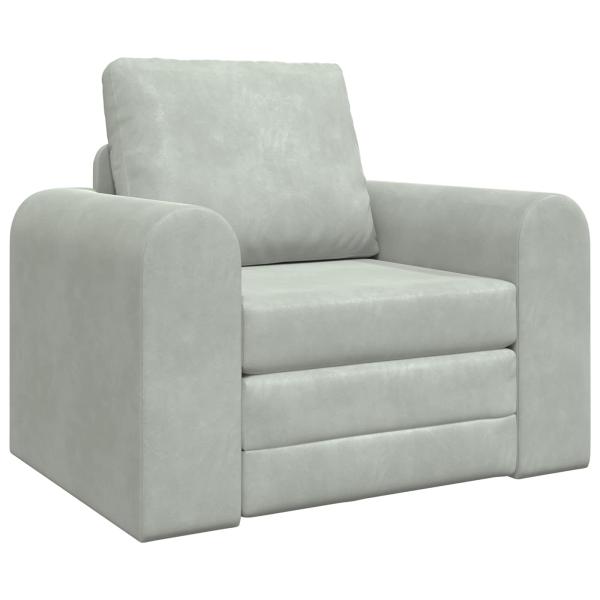 Klappsofa Bett Hellgrau 98 x 71 x 83 cm Samt