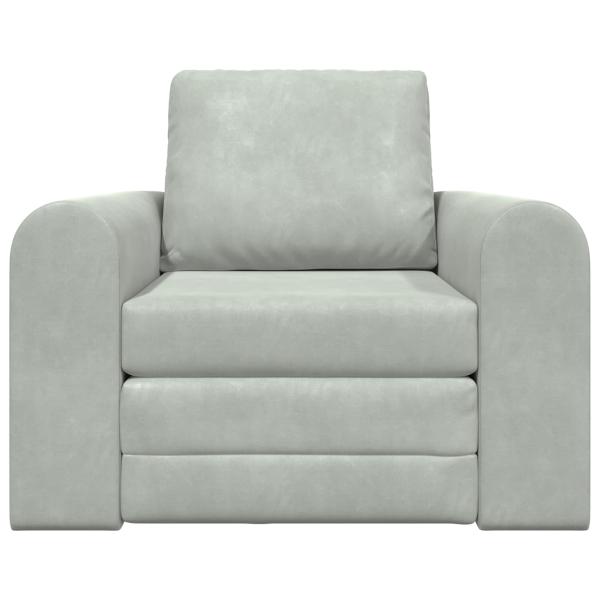 Klappsofa Bett Hellgrau 98 x 71 x 83 cm Samt