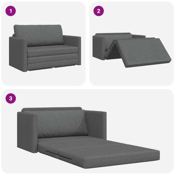 Klappsofa Bett Dunkelgrau 124 x 71 x 78 cm Stoff