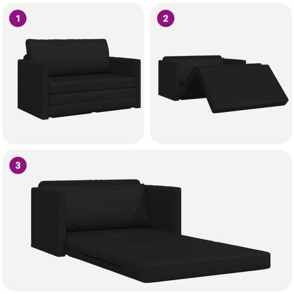 Klappsofa Bett Schwarz 124 x 71 x 78 cm PVC