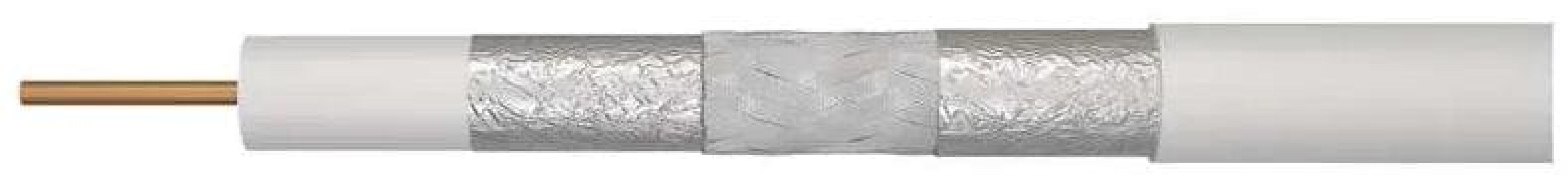 EMOS S5272 Koaxialkabel CB115, CLASS A, 3-fach geschirmt, Schirmabdeckung >90 %, Innenbereich, 100m Spule, weiß (2305023000)