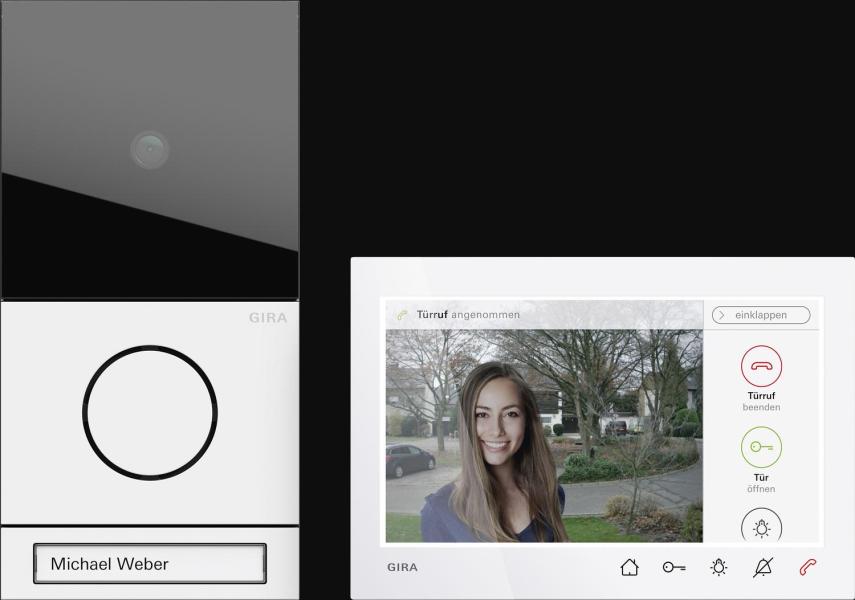 ARDEBO.de Gira 2431902 Einfamilienhaus-Paket Wohnungsstation, Video AP 7, System 106, verkehrsweiß (lackiert)