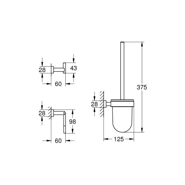 GROHE Essentials Cube WC-Set 3 in 1, chrom (40757001)