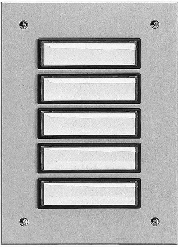 ARDEBO.de Grothe Aluminium-Etagenplatte 5-Fach zur Unterputz-Montage Witterungsbeständiges Aluminium Befestigungsbohrungen (ETA 805 EV1)