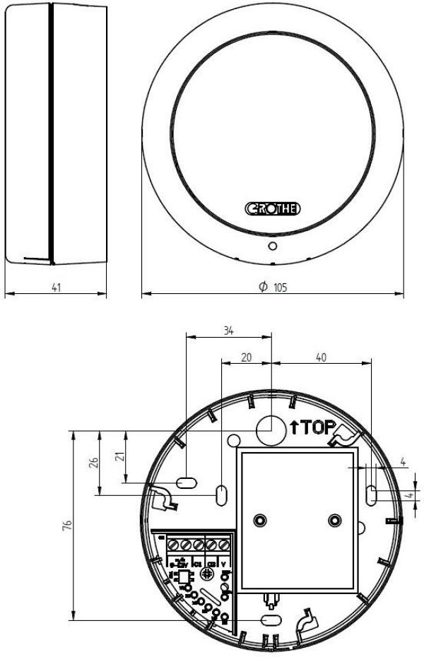 Grothe Funkgong Serie CALIMA Quarzstabile Reichweite bis zu 500 m im Frequenzbereich 868,35 MHz zur Montage an der Wand, weiß (CALIMA 100E)