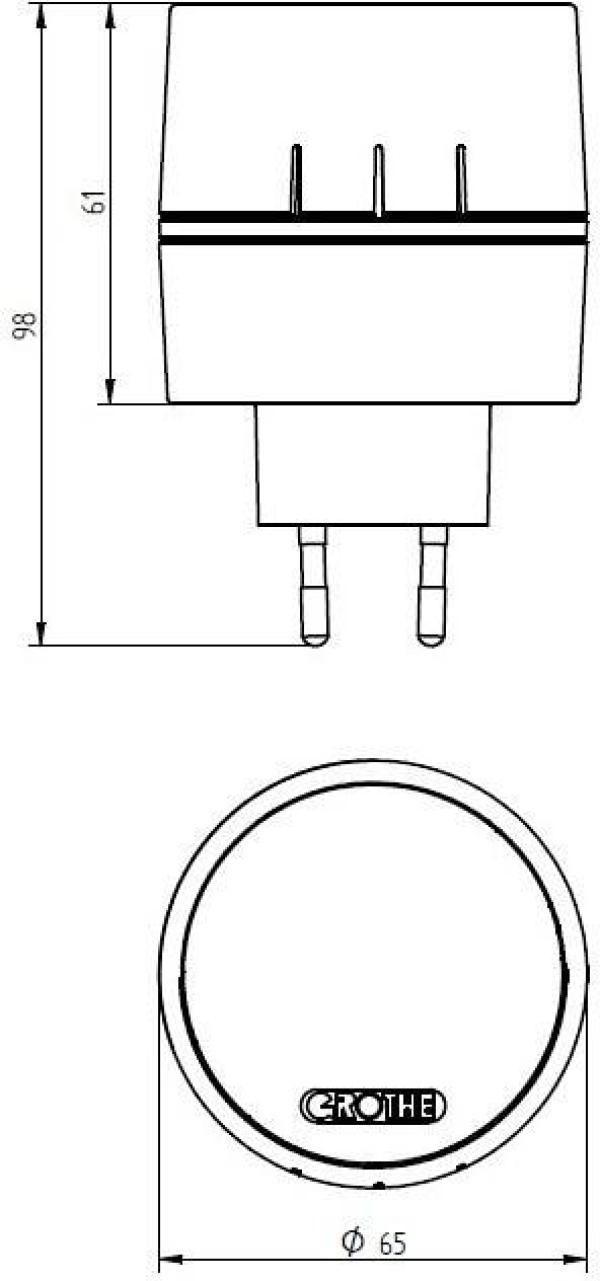 Grothe Funkgong Serie CALIMA 400 Steckdosen Funkgong Quarzstabile Reichweite bis zu 500 m im Frequenzbereich 868,35 MHz, weiß (CALIMA 400E)