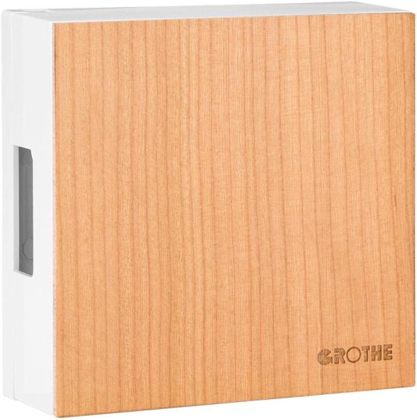 ARDEBO.de Grothe Zweiklang Gong, 80dB, 46101, Batterie, Echtholz Kirsche (GONG QUADRO 100 BW/KI)