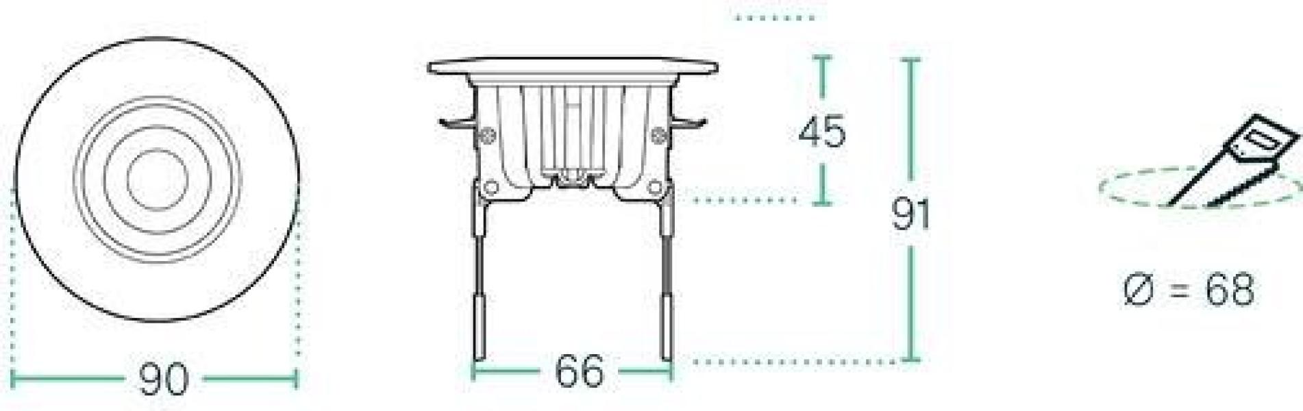 Ledxon EBS-FX8-927-940-36BS-S Einbau-Strahler, Flexibel, 8W, 744lm, 27-4K, 36°, schwarz/silber (7008127)