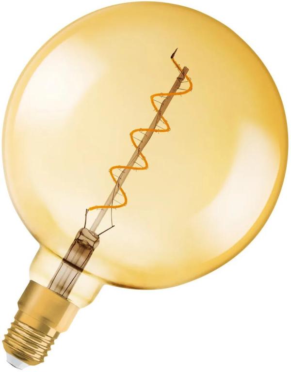 ARDEBO.de Osram Vintage 1906 Big Globe 28 Filament DIM, LED-Lampen, 4W, E27, 300lm, warmweiß, gold (4058075269729)