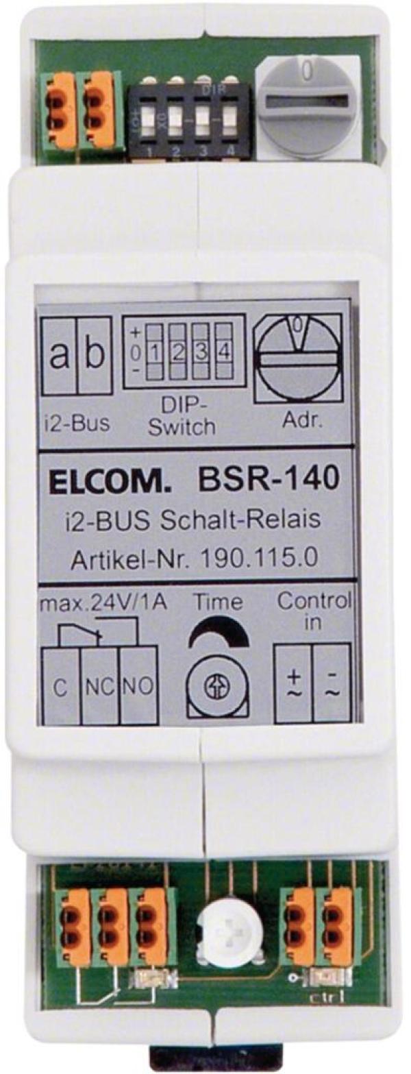 ARDEBO.de Elcom BSR-140 i2Audio Schaltrelais, 1-fach, mit Eingang, REG, grau (1901150)