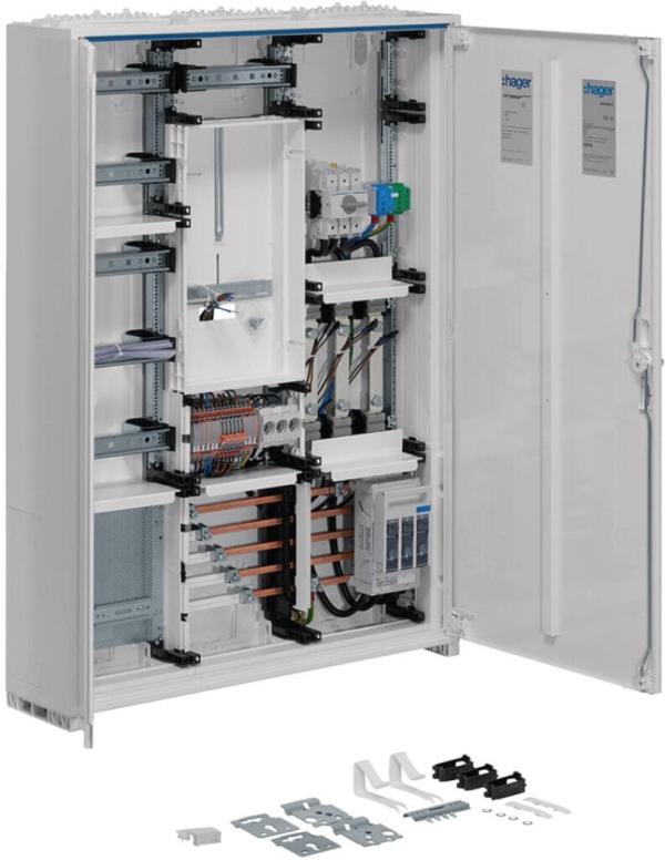 ARDEBO.de Hager FP73W8N3P Wandlerschrank bis 100A, IP44, SK II, 1100x800x205mm, mit APZ, Stromnetz Berlin, weiß