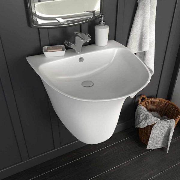 Waschbecken Weiß 47 x 45 x 37 cm Glasierte Keramik