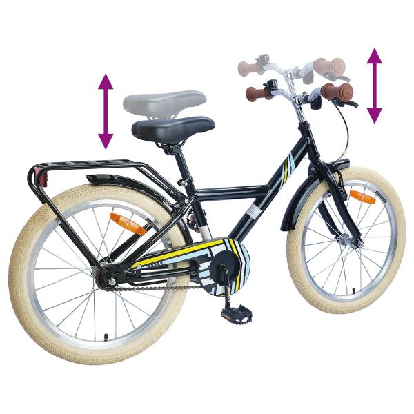 Kinderfahrrad 20 Zoll für 6-11 Jahre alt Schwarz
