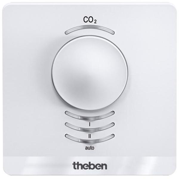 ARDEBO.de Theben AMUN 716 SR Raumluftsensor CO2-Sensor Aufputz-Wandmontage, CO2-Konzentration, relative Feuchtigkeit, Temperatur, Lüftersteuerung, optische Anzeige, 2 Schaltausgänge CO2-gesteuert (7160110)