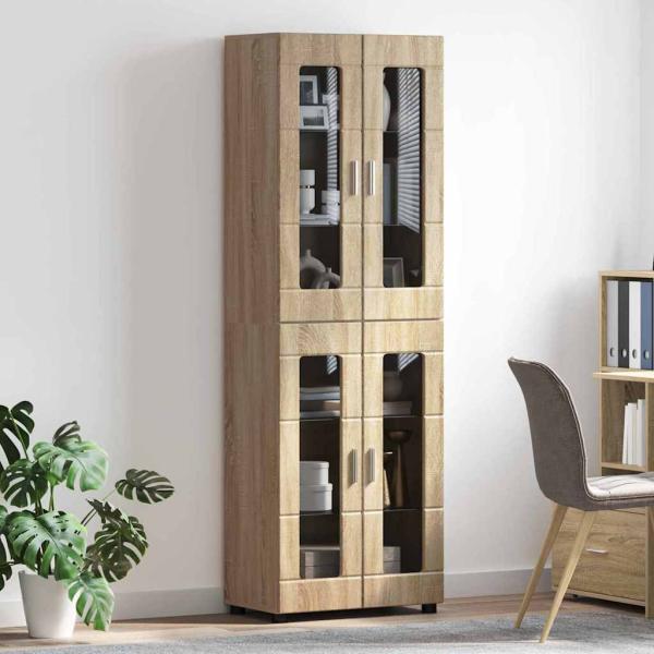 Highboard mit Regal Sonoma-Eiche 60 x 35 x 182 cm Holzwerkstoff