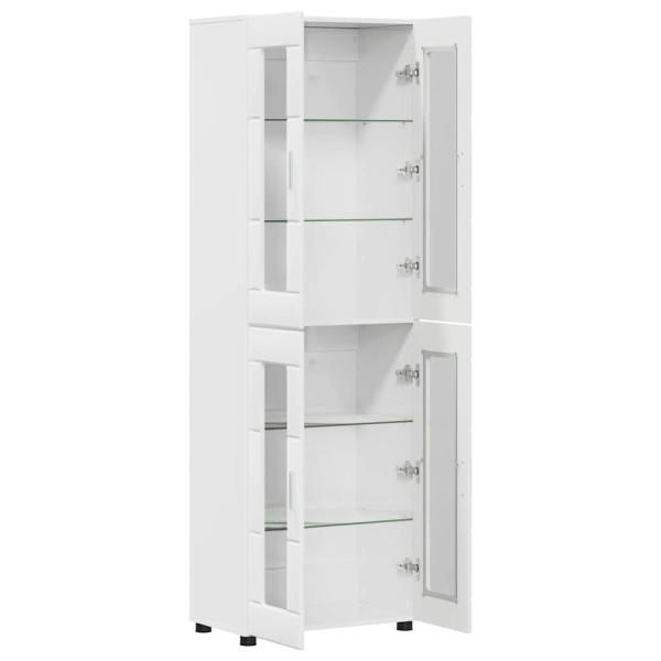 Highboard mit Tür Hochglanz Weiß 60 x 35 x 182 cm Holzwerkstoff