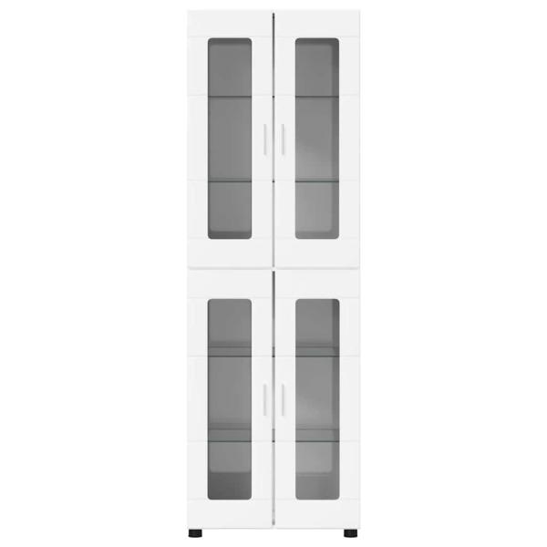 Highboard mit Tür Hochglanz Weiß 60 x 35 x 182 cm Holzwerkstoff