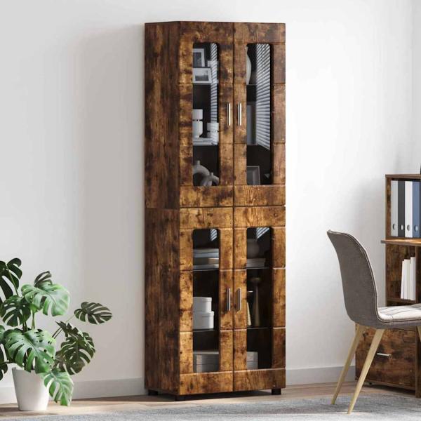 Highboard Geräucherte Eiche 60 x 35 x 182 cm Holzwerkstoff