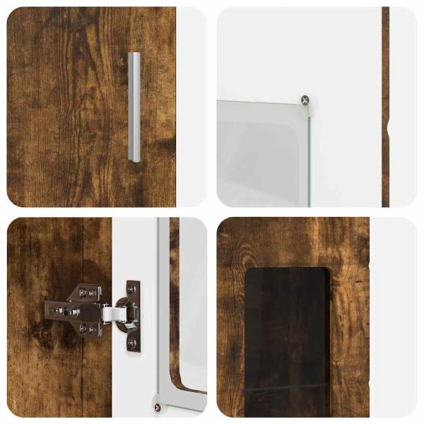 Highboard Geräucherte Eiche 60 x 35 x 182 cm Holzwerkstoff