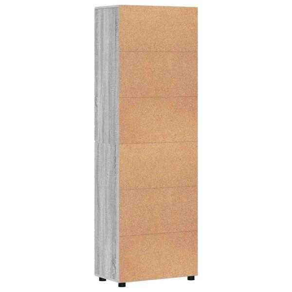 ARDEBO.de - Highboard mit Tür Graues Sonoma 60 x 35 x 182 cm Holzwerkstoff