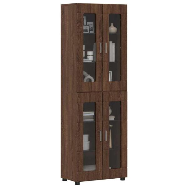 Highboard Braun Eichen-Optik 60 x 35 x 182 cm Holzwerkstoff