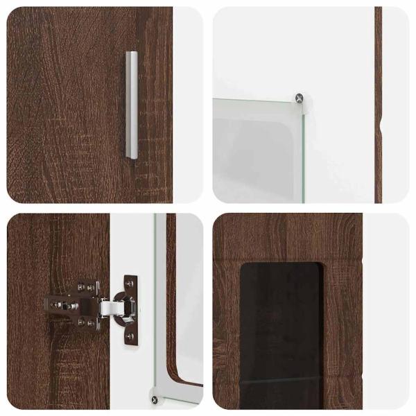 Highboard Braun Eichen-Optik 60 x 35 x 182 cm Holzwerkstoff