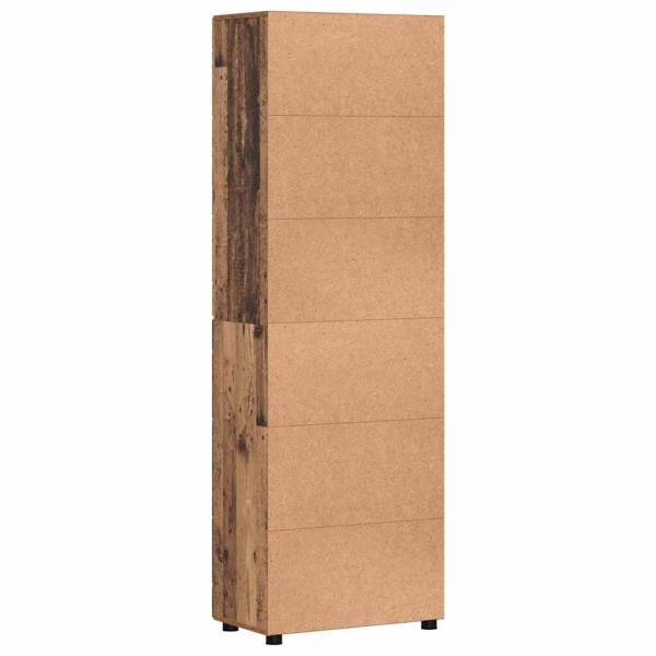 Highboard mit Regal Altholz 60 x 35 x 182 cm Holzwerkstoff