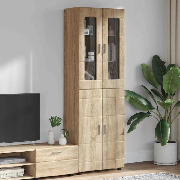 ARDEBO.de - Highboard mit Regal Sonoma-Eiche 60 x 35 x 182 cm Holzwerkstoff