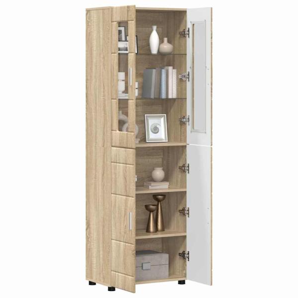 Highboard mit Regal Sonoma-Eiche 60 x 35 x 182 cm Holzwerkstoff