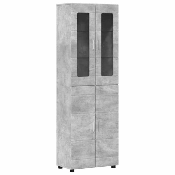 Highboard mit Regal Beton Grau 60 x 35 x 182 cm Holzwerkstoff