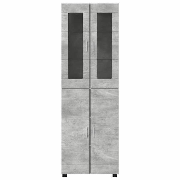 Highboard mit Regal Beton Grau 60 x 35 x 182 cm Holzwerkstoff