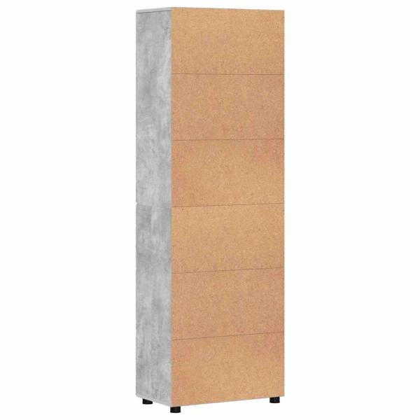 Highboard mit Regal Beton Grau 60 x 35 x 182 cm Holzwerkstoff