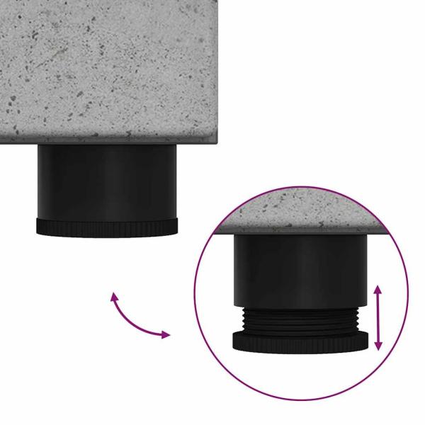 Highboard mit Regal Beton Grau 60 x 35 x 182 cm Holzwerkstoff