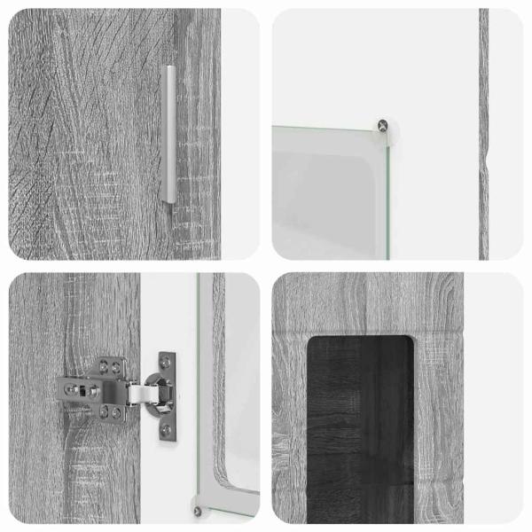 Highboard mit Tür Graues Sonoma 60 x 35 x 182 cm Holzwerkstoff