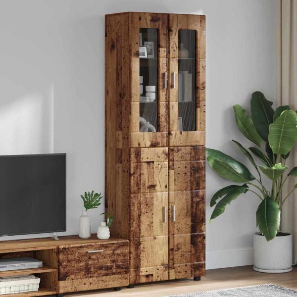 ARDEBO.de - Highboard mit Regal Altholz 60 x 35 x 182 cm Holzwerkstoff