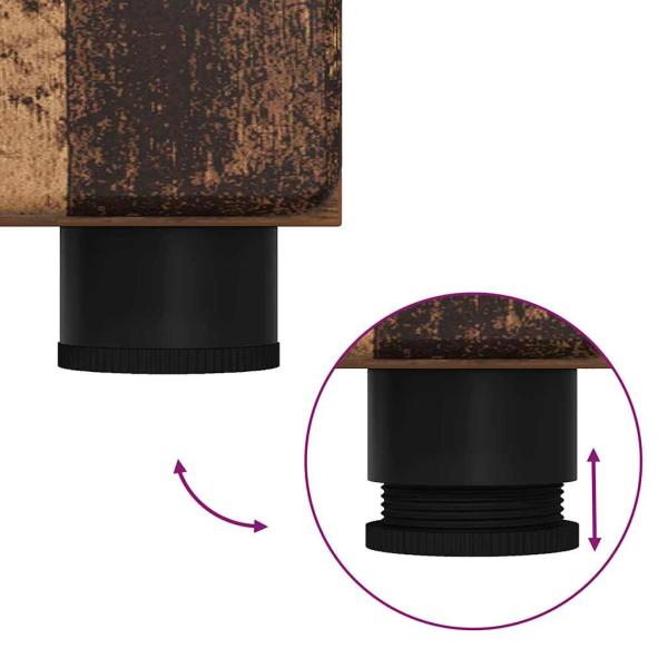 Highboard mit Regal Altholz 60 x 35 x 182 cm Holzwerkstoff