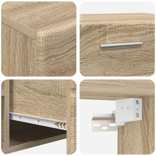 TV-Schrankset mit Schubladen mit Tür Sonoma-Eiche Holzwerkstoff