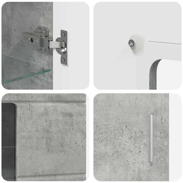 TV-Schrankset mit Schubladen mit Regal Beton Grau Holzwerkstoff