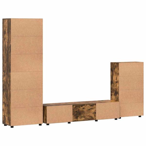 TV-Schrankset mit Schubladen Geräucherte Eiche Holzwerkstoff